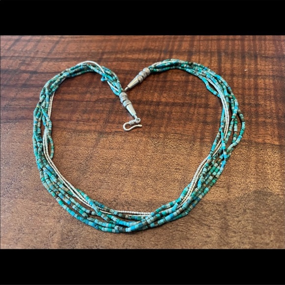 Vintage Silver Turquoise Necklace - Picture 3 of 6